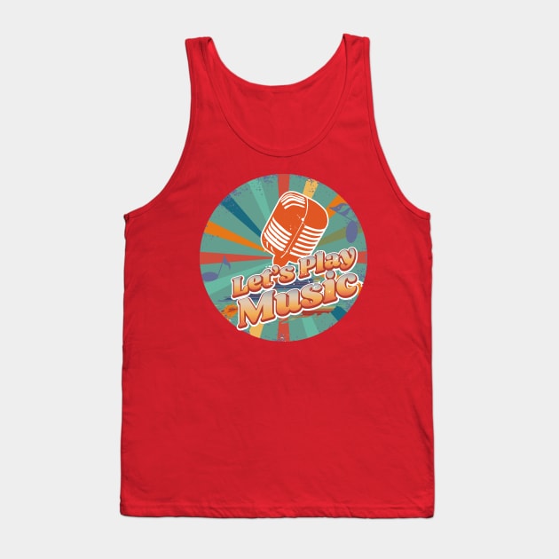 80's Retro Podcast Rock Music Mic Tank Top by iZiets